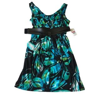 Bisou Bisou Oversized Floral Print Dress W/ Belt